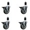 Service Caster 4'' Gray Poly Swivel 1-1/2'' Expanding Stem Caster Set with Brake, 4PK SCC-EX20S414-PPUB-PLB-112-4 - alternate 1